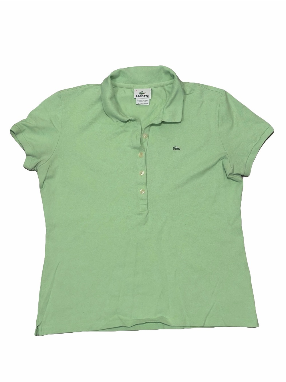 Vintage Lacoste Women's Light Green Polo Shirt